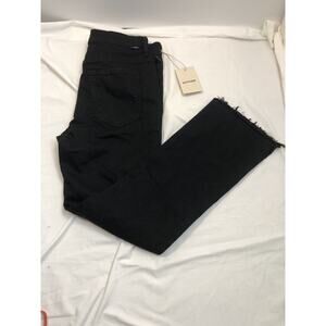MOTHER The Insider Crop Step Fray Not Guilty Black Jeans, Size 29